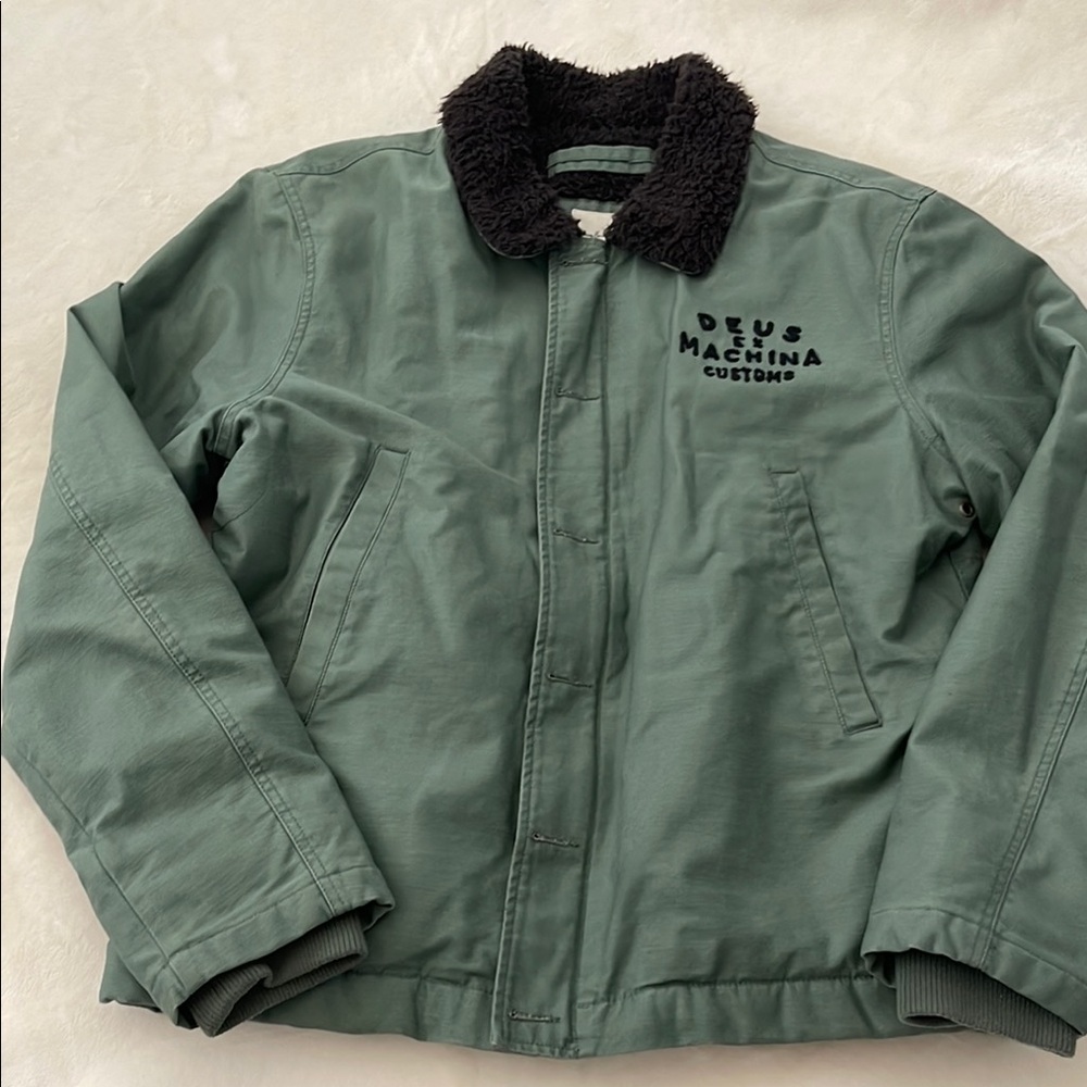 Deus Ex Machina Green Jacket with Brown Collar
